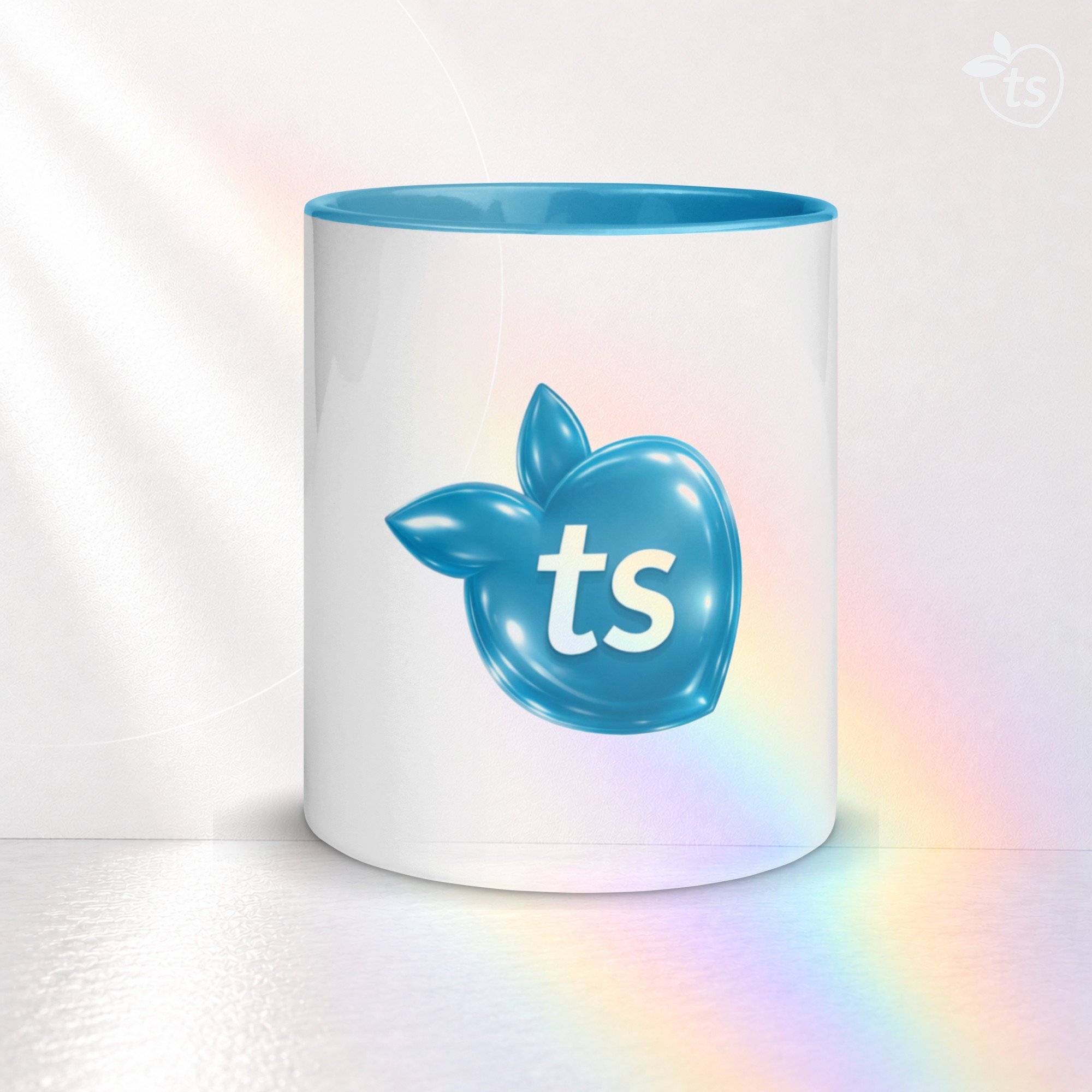 tsgabrielle® • Tasse mit hellblauer Innenseite • Keramik • 2 Größen