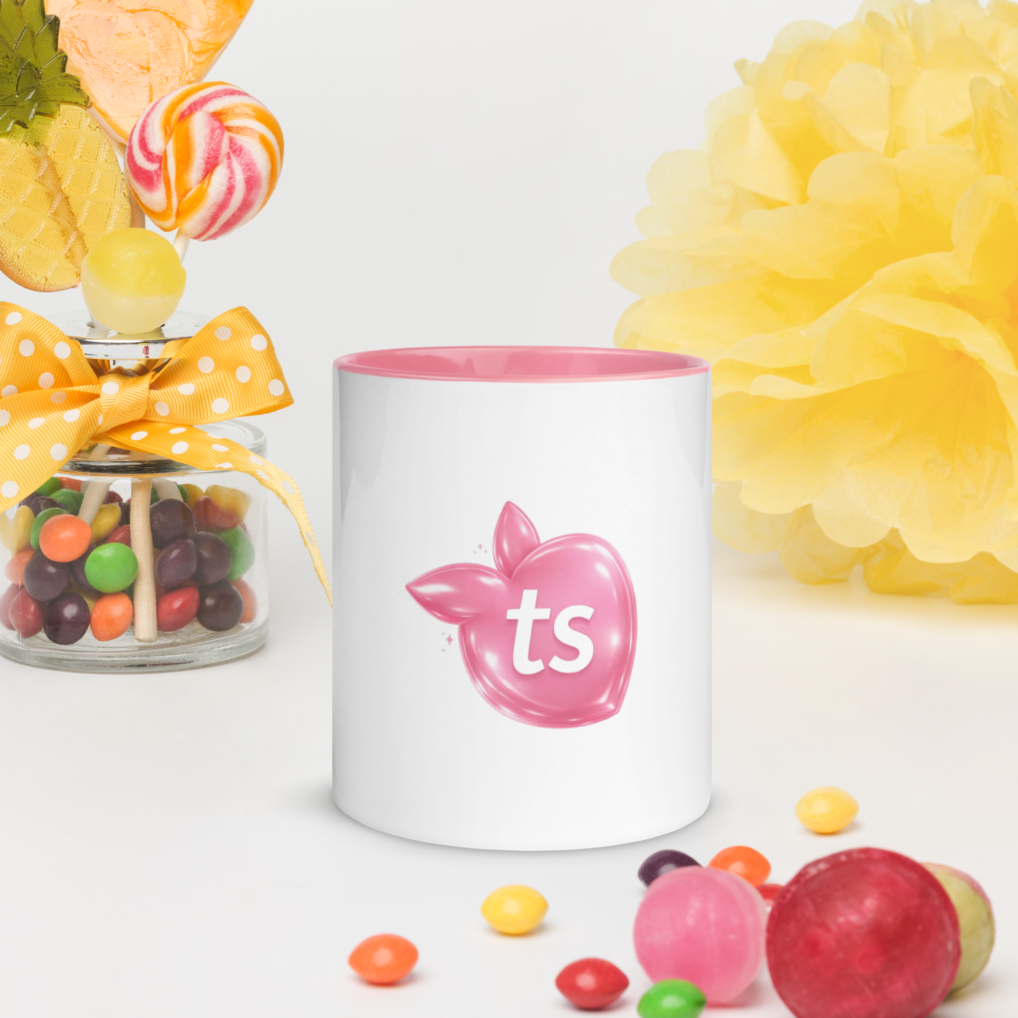 tsgabrielle® • Tasse mit rosa Innenfläche • Keramik • 11 oz - View 7