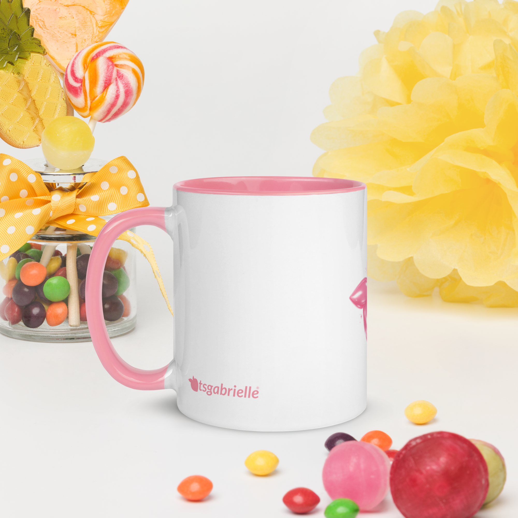 tsgabrielle® • Tasse mit rosa Innenfläche • Keramik • 11 oz - View 8