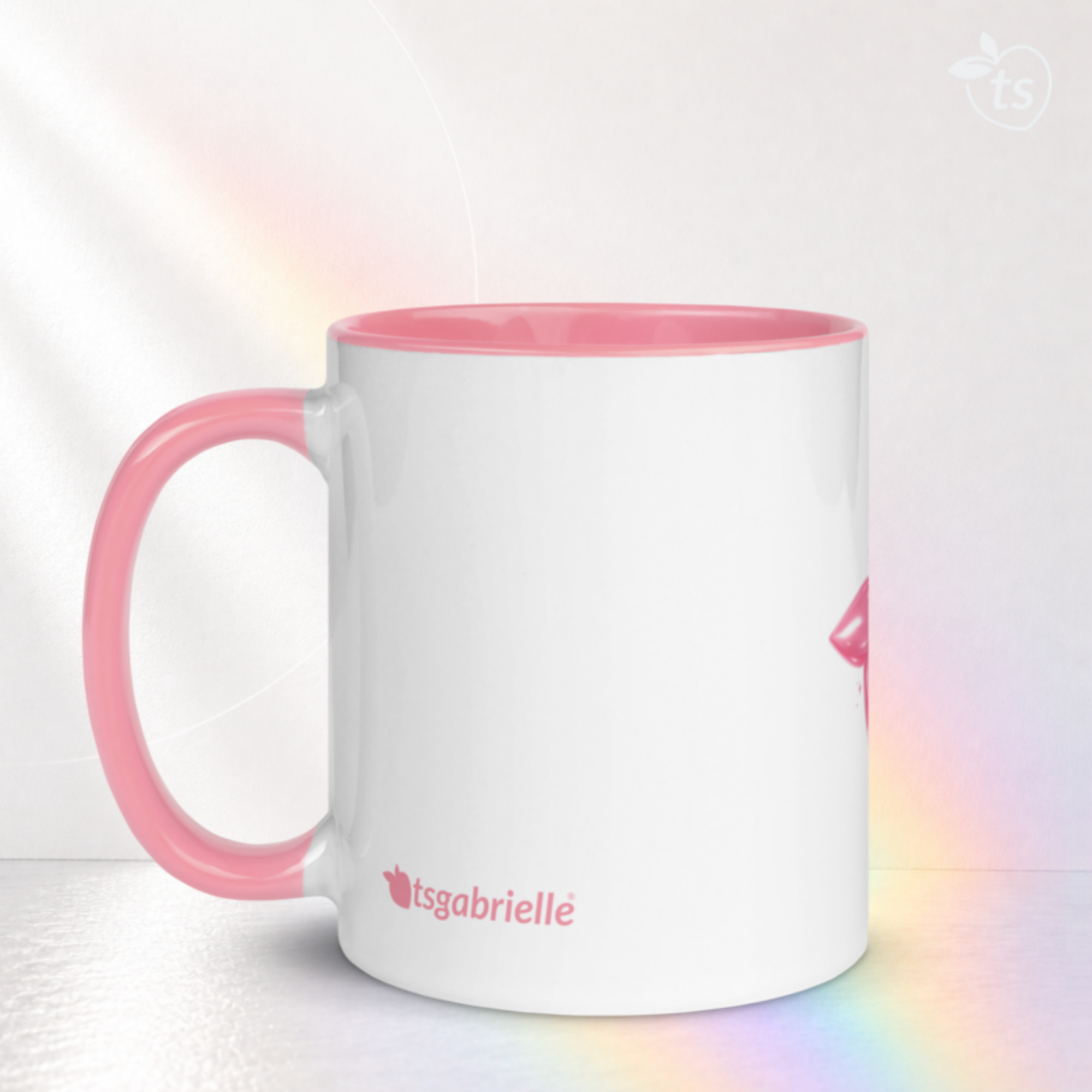 tsgabrielle® • Tasse mit rosa Innenfläche • Keramik • 11 oz - View 11